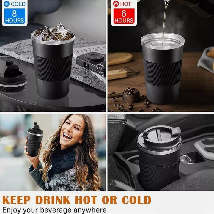 "510ml Stainless Steel Leakproof Coffee Cup with Thermal Insulation for Travel - Ideal Temperature Always with You!" - Tawoos Brand