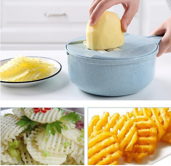 8 In 1 Mandoline Slicer Vegetable Slicer Potato Peeler Carrot Onion Grater With Strainer Vegetable Cutter Kitchen Accessories - Tawoos Brand