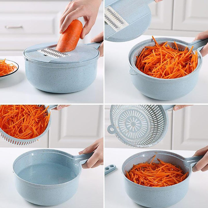 8 In 1 Mandoline Slicer Vegetable Slicer Potato Peeler Carrot Onion Grater With Strainer Vegetable Cutter Kitchen Accessories - Tawoos Brand