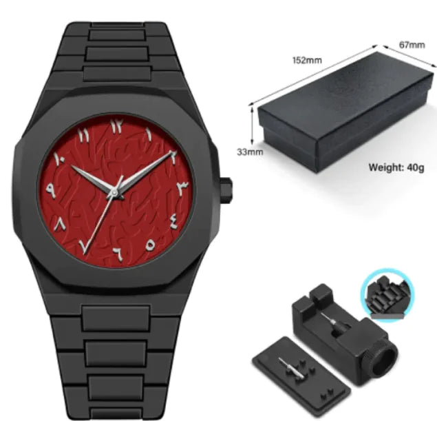 Men's Retro Arabic Digital Quartz Watch - Tawoos Brand