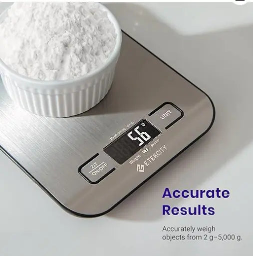 Rechargeable Stainless Steel Kitchen Scale - Tawoos Brand