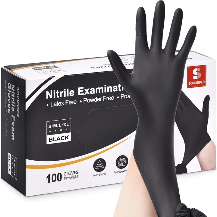 Black Disposable Nitrile Gloves 20/50/100PCS Latex & Powder Free Industrial Gloves for Cooking Household Mechanic Tattoo Working - Tawoos Brand