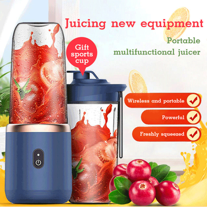 6blade Portable Blender Mini Juicer Cup Extractor Smoothie USB Charging Fruit Squeezer Blender Food Mixer Ice Crusher Portable Juicer Machine - Tawoos Brand