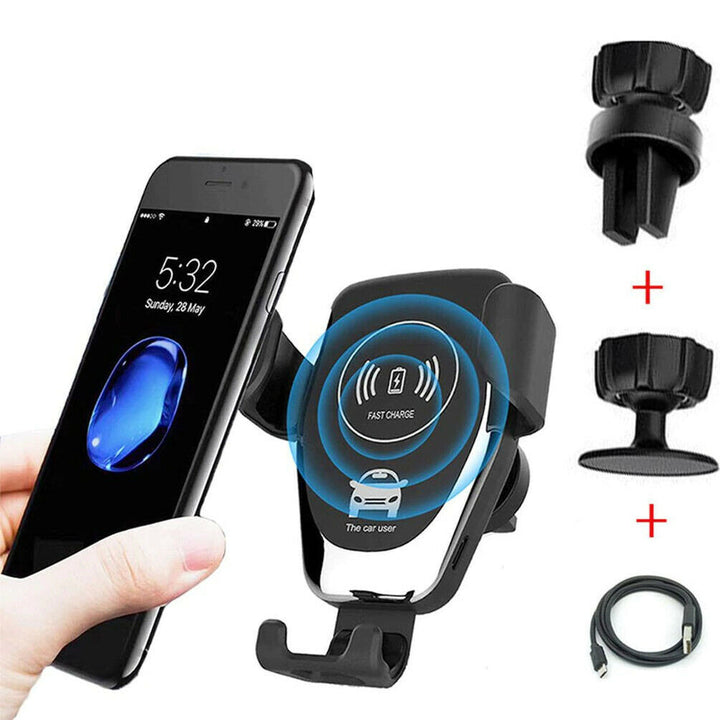 10W QI Wireless Fast Car Charger Mount with Auto Clamping - Tawoos Brand